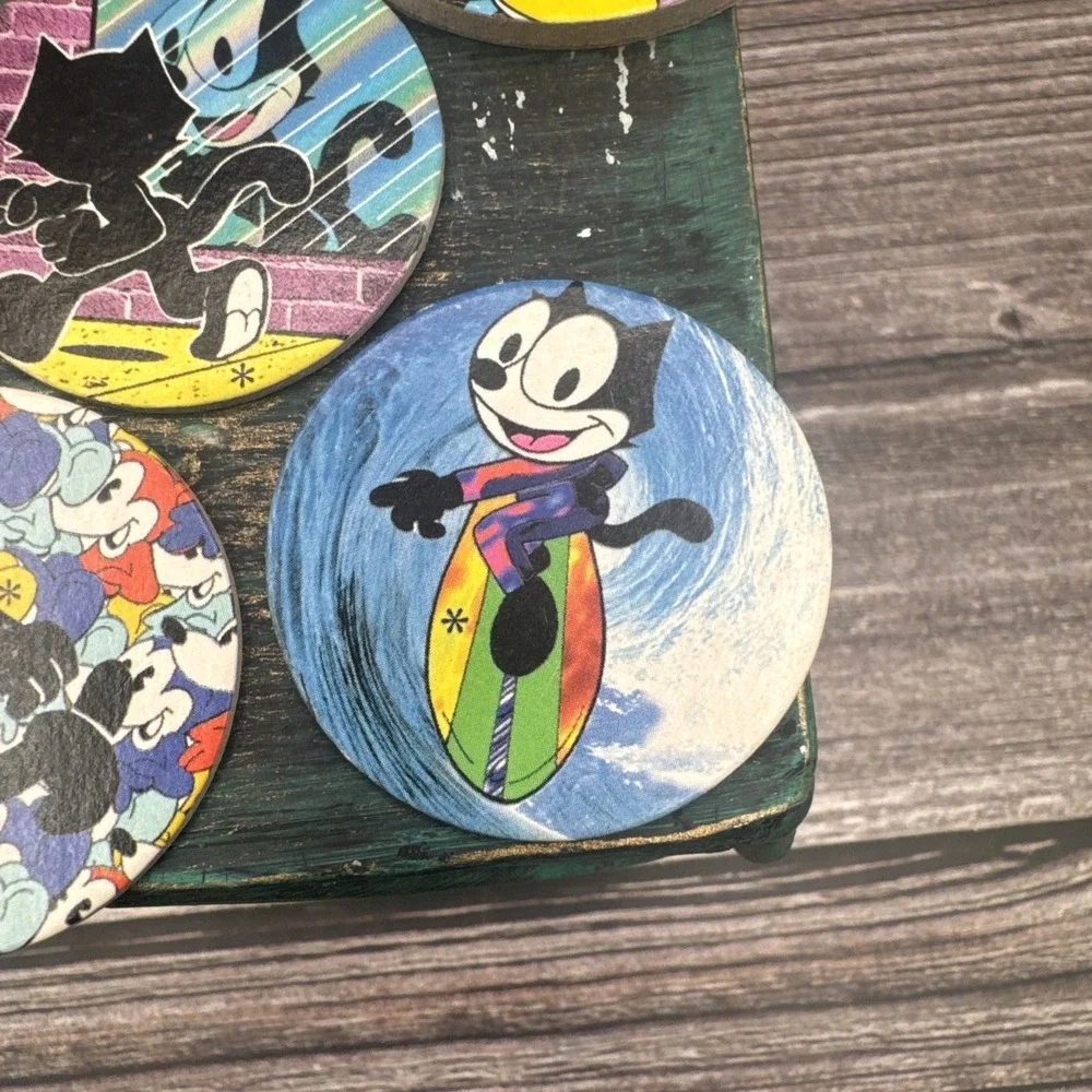 Vintage Various Felix the cat pogs Lot Of 8 1990's Rare